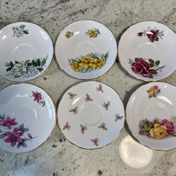 Vintage Royal Kent Staffordshire England Bone China Series Saucers