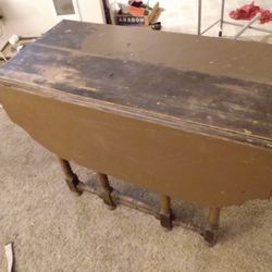 Small Then Large Vintage Table.Swing Out A Legs Below $20 .00 Obo
