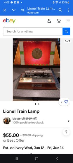 Lionel Train Lamp