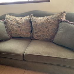 Couch And Matching Love Seat With Matching Pillows 