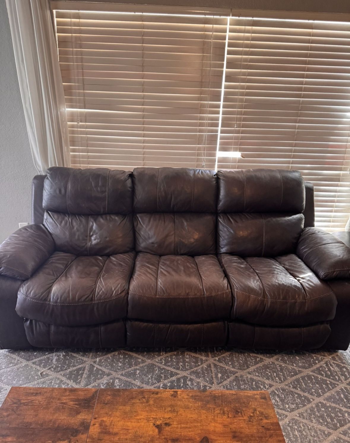 Leather Recliner Couch