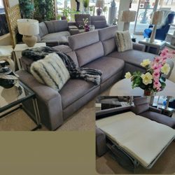 Sleeper Section Modern in Ash Brown Color (Queen size memory mattress)
