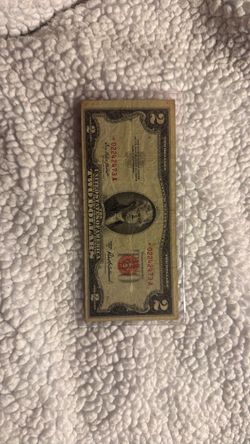 Misaligned $2 red seal with star 1953