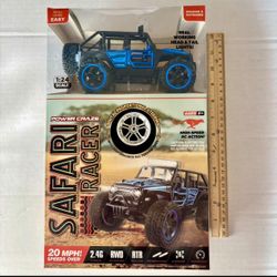 Power Craze Safari Racer High Speed Buggy Blue Remote Control 1:24 Scale RC Toy Racing 20mph Fast Kids Boys Gift (NEW)