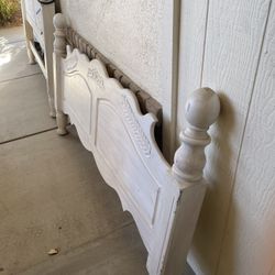 Carved Wood Bed Frame. $50