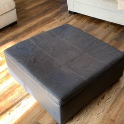 Navy Blue Storage Ottoman