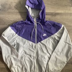 Nike Air Vintage Running Light Windbreaker Jacket Medium Purple Grey 90s Vtg