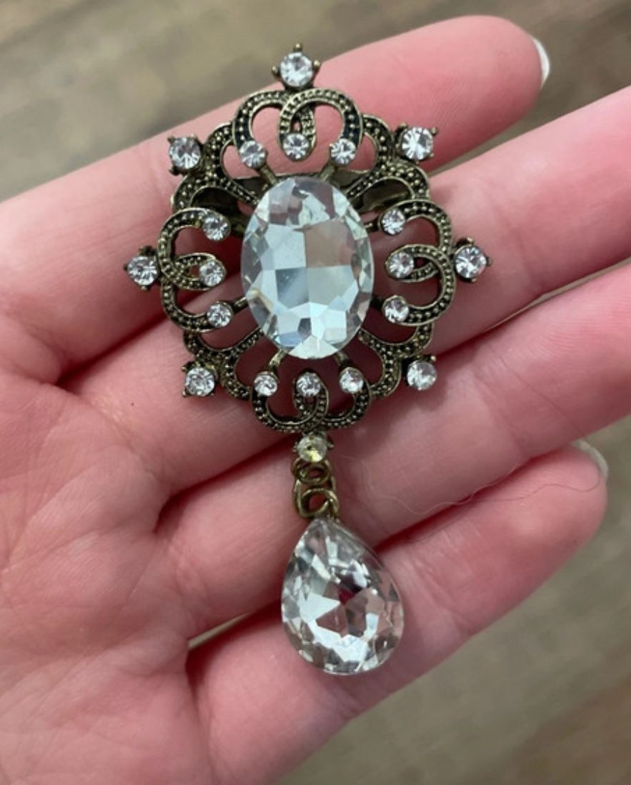 Golden Jeweled Brooch
