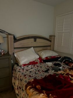 Beige/Tan Queen size bed frame
