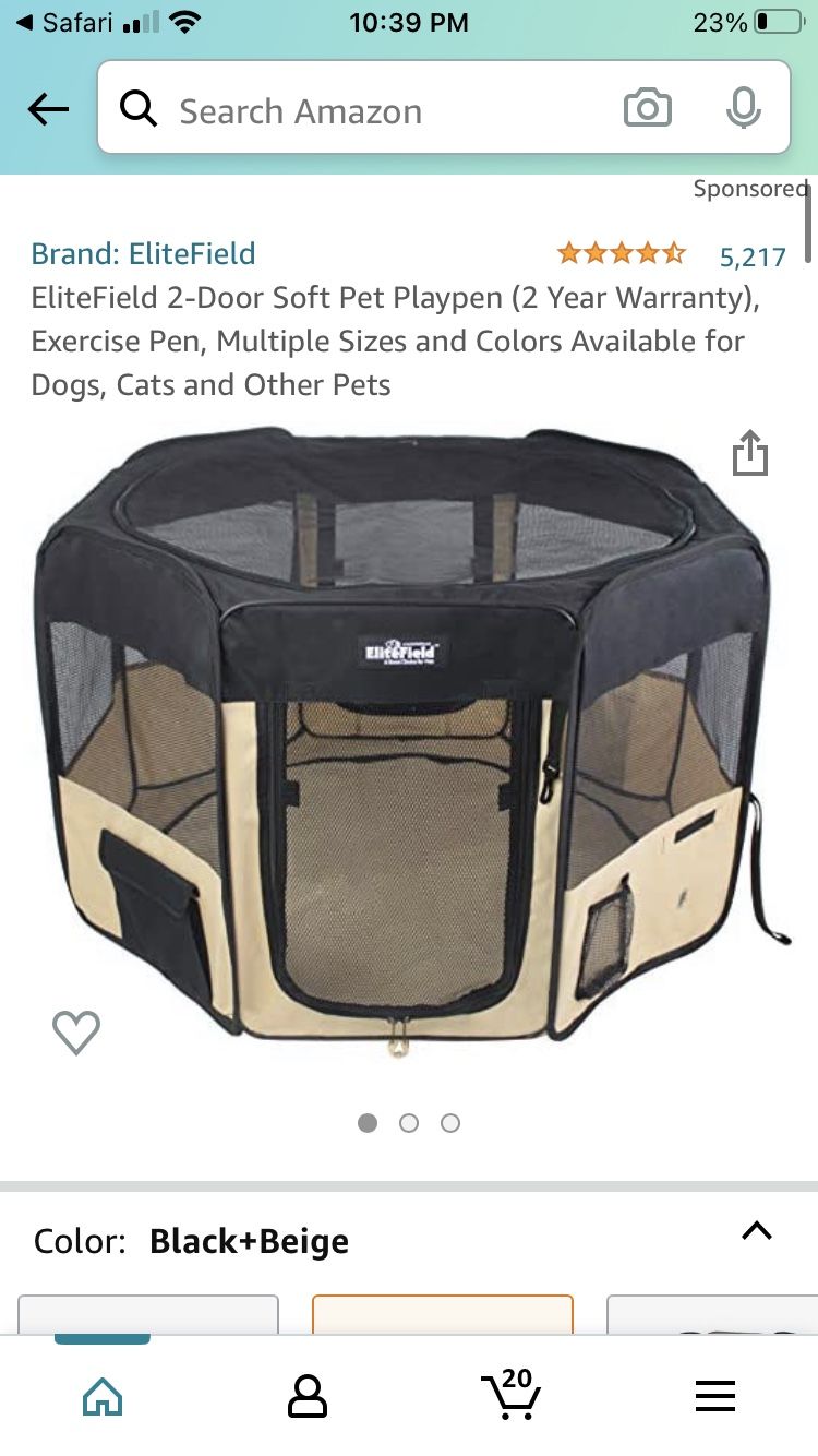 EliteField 2-Door Soft Pet Playpen