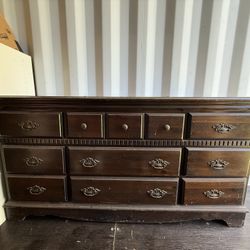 Solid Dark Wood Dresser 