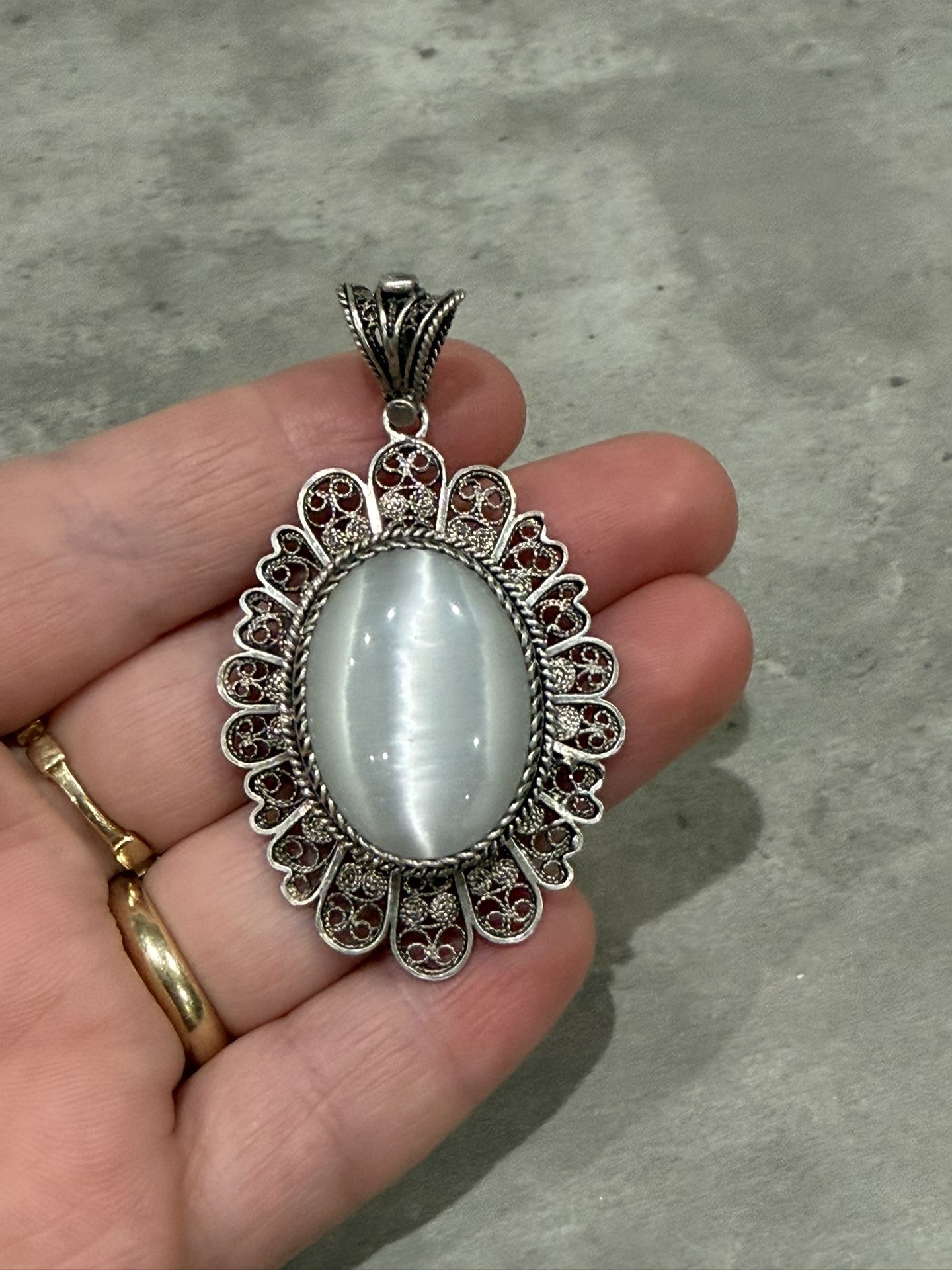 Filigree Pendant In Sterling Silver 