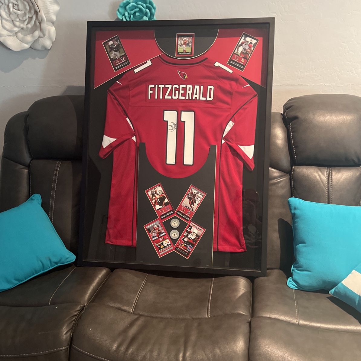 Arizona Cardinals Larry Fitzgerald Signed And Framed Jersey for