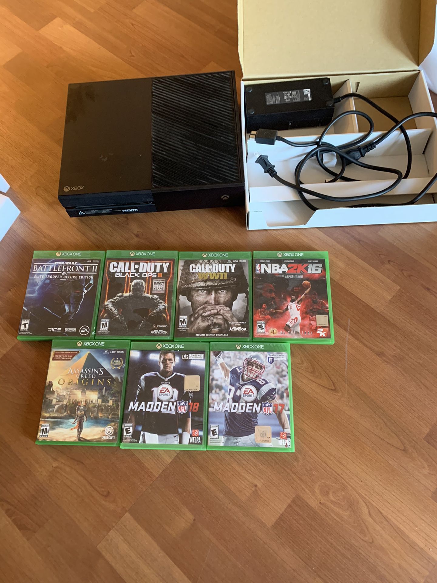 Original Xbox One with brick power pack and games