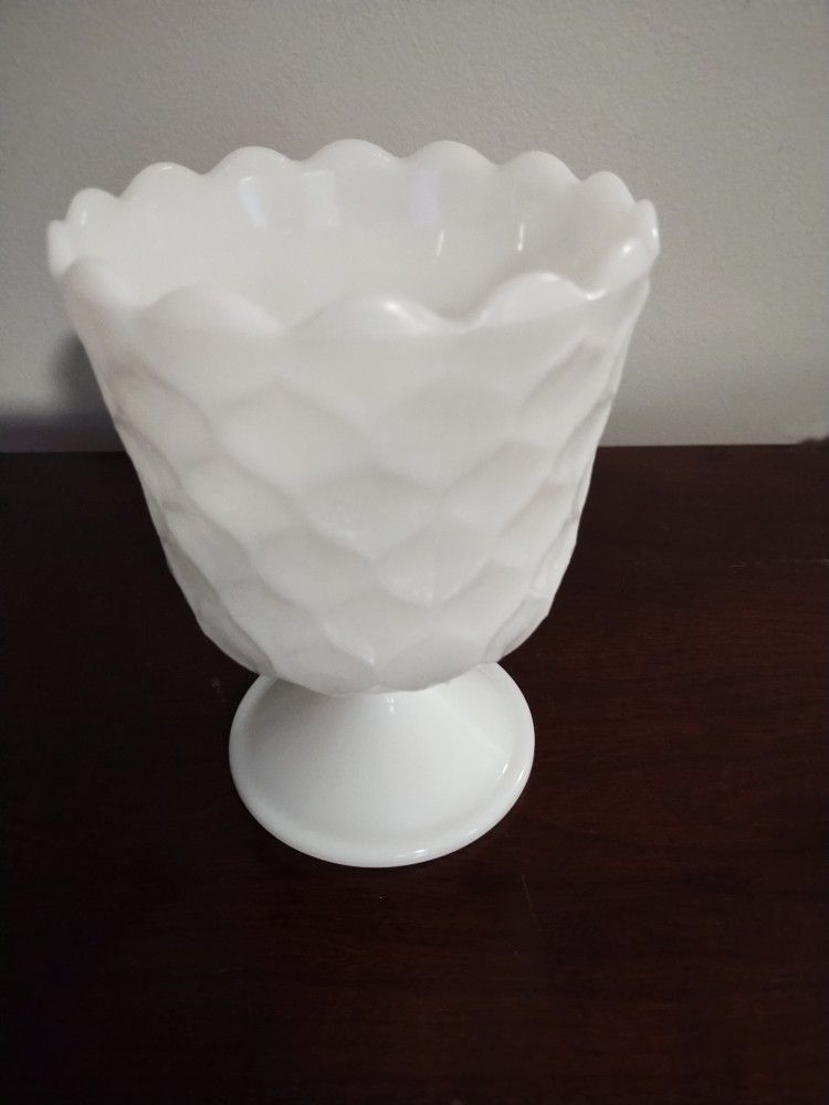 Vintage E.O. Brody Co. Milk Glass Footed Vase / Compote MJ-42 Cleveland