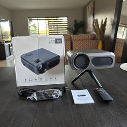 Outdoor LED 8K Movie Projector Bundle - Android 9.0, Dual WiFi, HDR10+, AI Voice