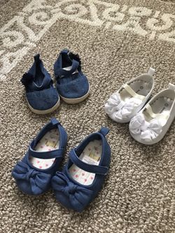 Baby Infant Shoe Size 0-3  3 Pair 