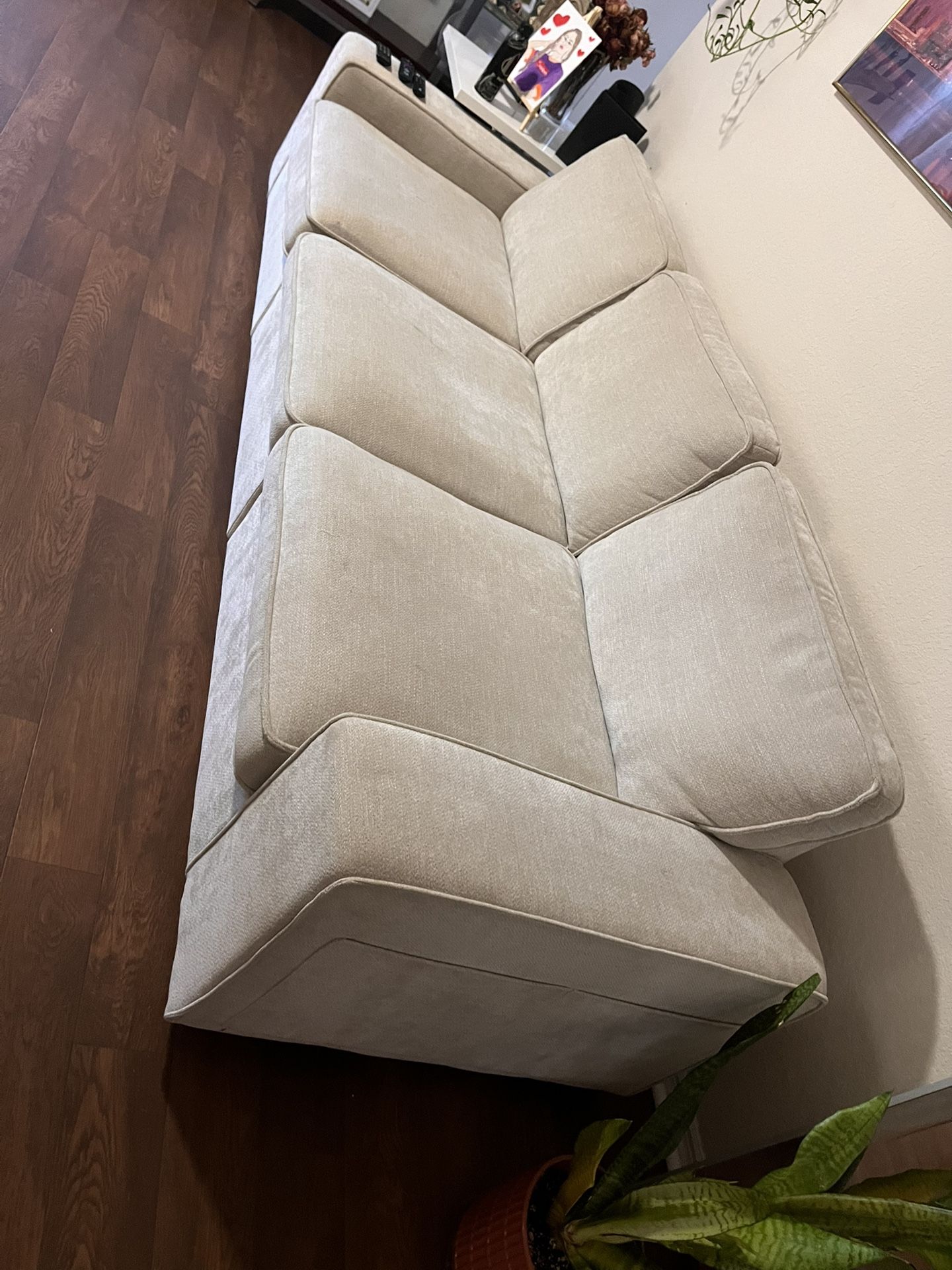 TEKAMON 100" Modular Sofa with Seats Storage, Comfy 3-Seater Chenille Fabric Couch for Living Room