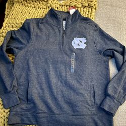 New NCAA North Carolina Tar Heels Shoreline Half Zip Pullover, Size XL (Heather Gray)