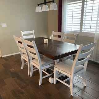 Valebeck White-Brown Dining Room Set ☕️ Fast Delivery,  Finance Available 