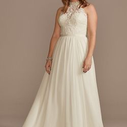 Wedding Dress- High Neck Illusion Chiffon