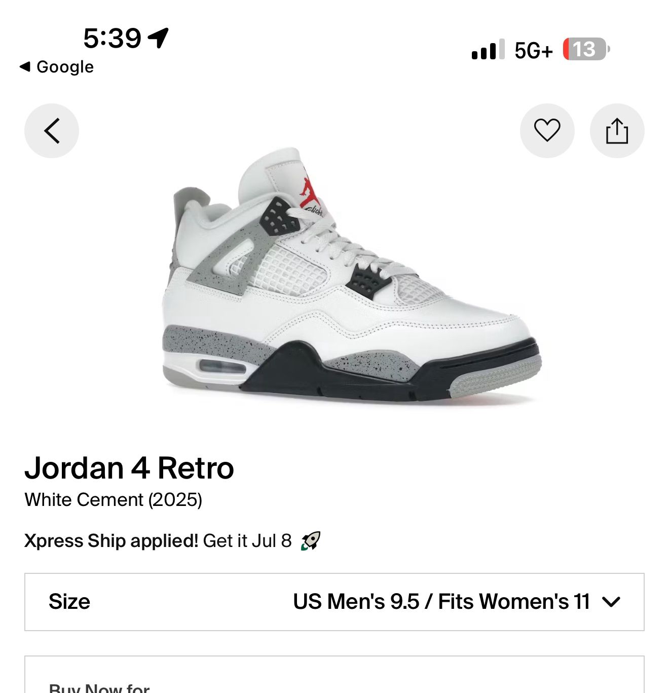 Jordan 4 Cement