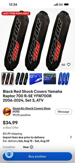 Three piece shock covers for 700 R raptor