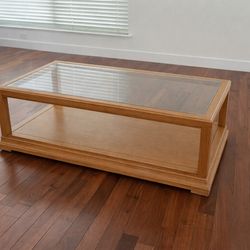 Glass and Wood Coffee Table