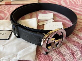 Gucci Signature Leather Belt - Size 34