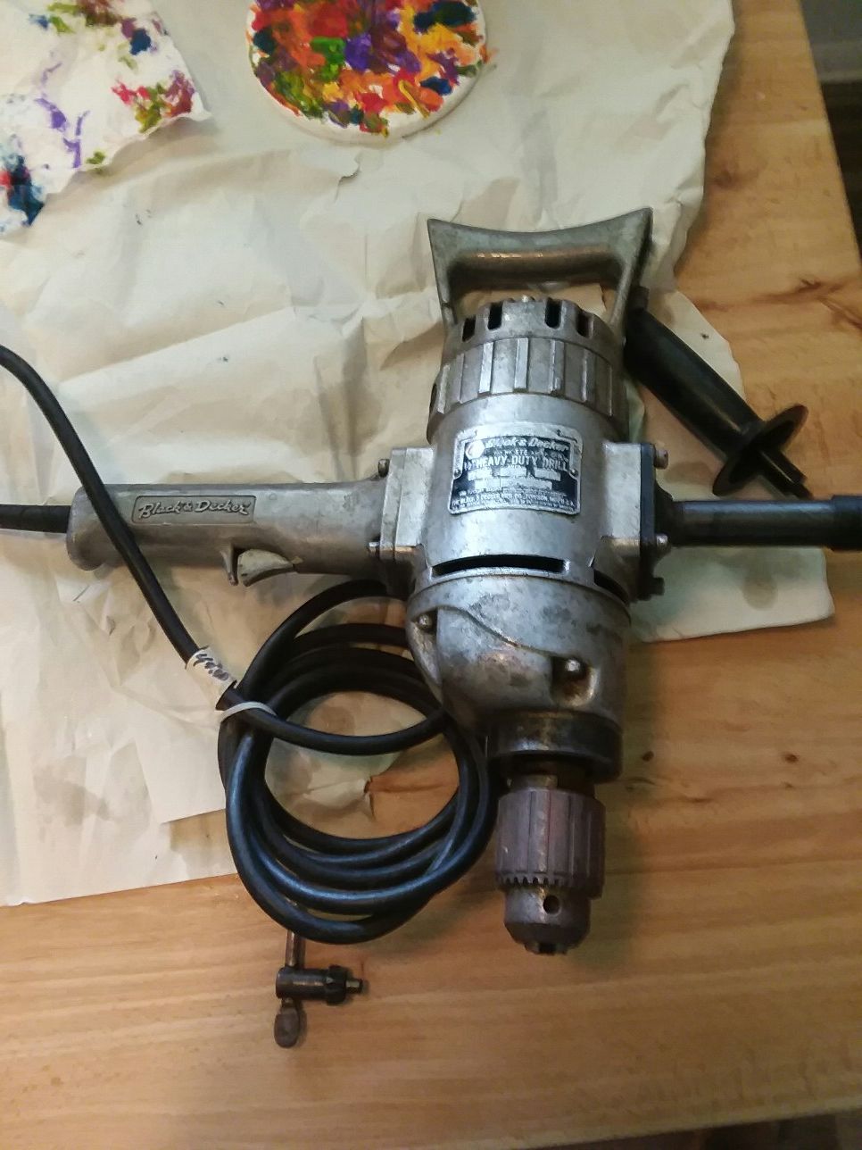 Vintage large heavy duty 1/2" drill tool mixer Black and Decker