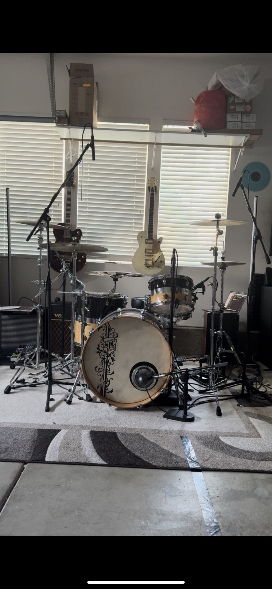 SJC Tuxedo Drum Kit - Full Recording Set