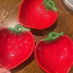 Three Strawberry Glassware
