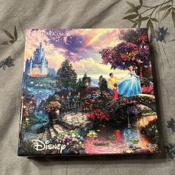 Walt Disney World Parks Cinderella  Wishes Upon A Dream Thomas Kinkade Puzzle 750 Pieces