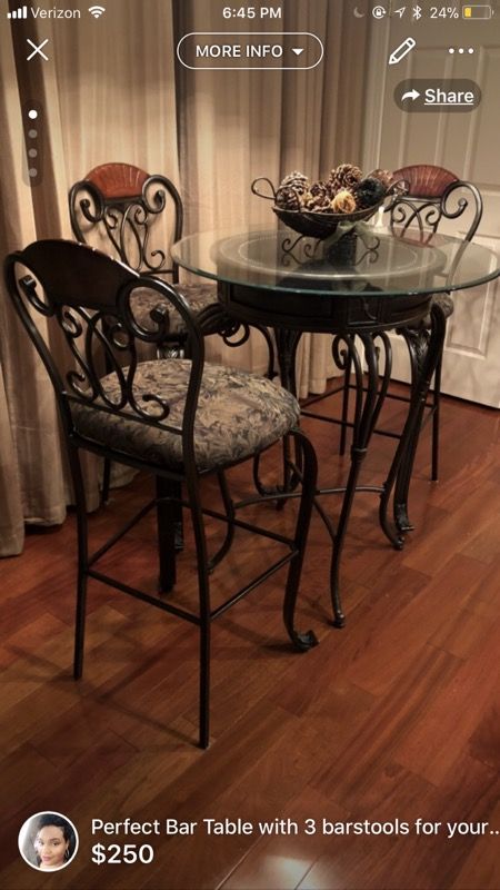 Bar Table with 3 Bar stools