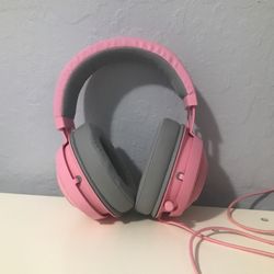 pink razer wired headphones 