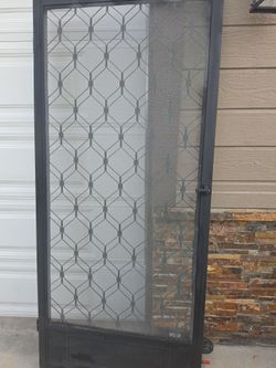 Screen black metal door 35 half width hight 80