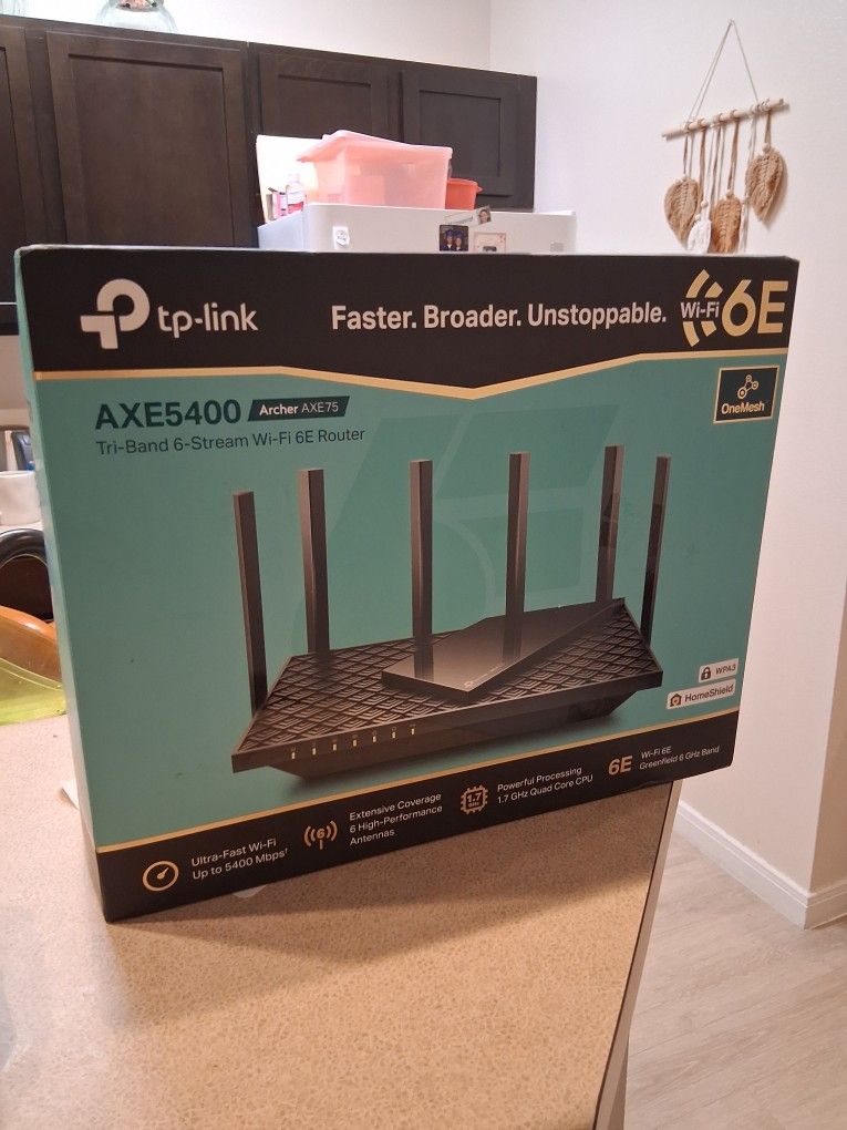 TP-Link AXE5400 Tri-Band WiFi 6E Router (Archer AXE75), 2025 PCMag Editors' Choice, Gigabit Internet for Gaming & Streaming, New 6GHz Band, 160MHz, On