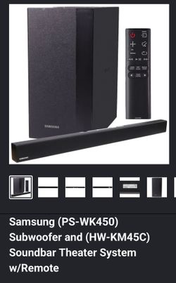 Samsung sound bar and subwoofer