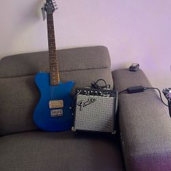 Electric Guitar With Amplifier