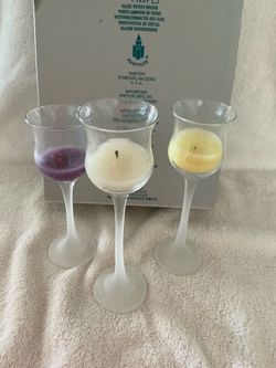 Partylite Three Glass Votive Holders