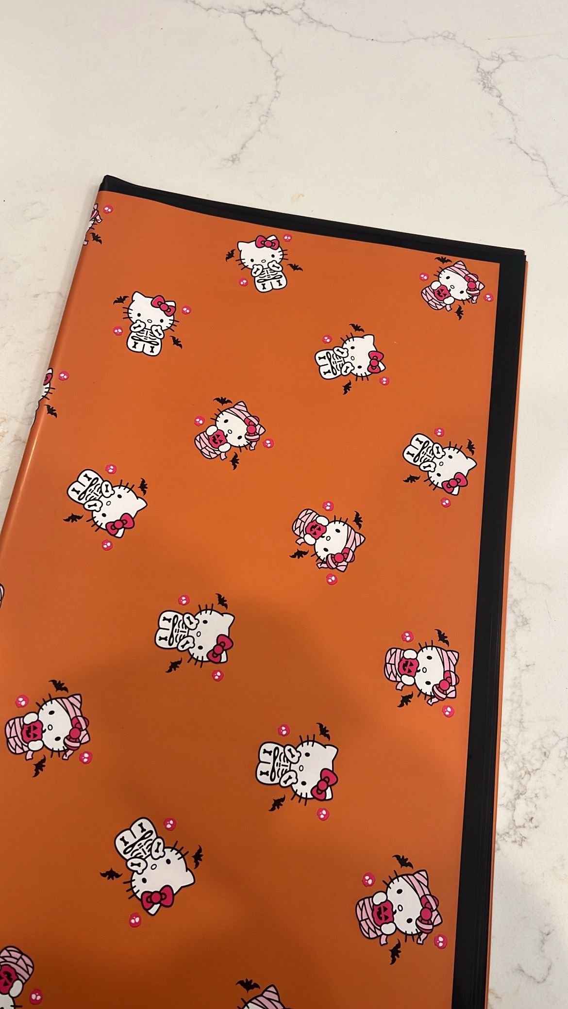 Halloween Hello Kitty Floral Supplies Wrapping Paper