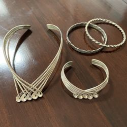 Silver collection of jewelry