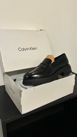 Calvin Klein Black Chunky Lug-Sole Penny Loafers – Like New w/ Box – Women’s 9