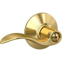 Schlage F40 ACC 605 Accent Door Lever, Bed & Bath Privacy Lock, Bright Brass

