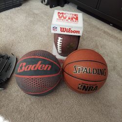 Basketballs. And A Football 