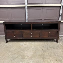 Large Wood TV Stand / Media Console with Storage Drawers