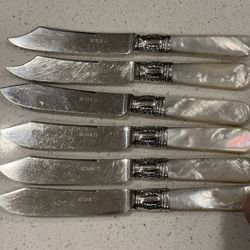 Vintage Mother of Pearl Handle Sheffield Fruit Knives – Set of 6