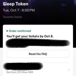 Sleep Token Tickets 2025 Tacoma 2 Tickets