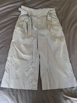 Zara Woman’s XS White and Blue Stripe Pants