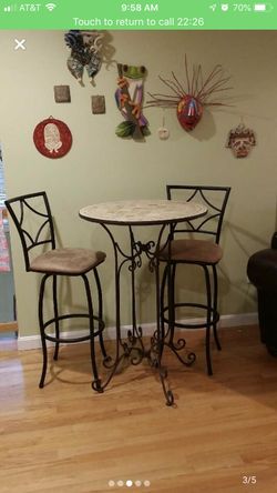 Pair of pub height, microfiber swivel stools